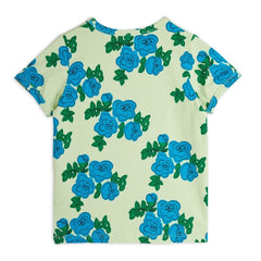 MINI RODINI T-shirt Blauwe Rozen - Groen