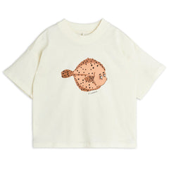 MINI RODINI T-shirt Flundra / Vis sp - Offwhite