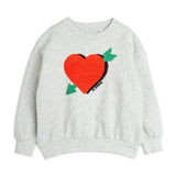 MINI RODINI Trui Chenille Hart met Pijl - Grijs melange