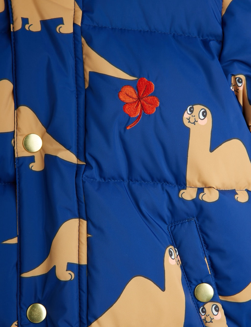 *PRE-ORDER* MINI RODINI Winterjas Dinos hooded puffer - Blauw