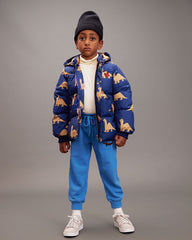 *PRE-ORDER* MINI RODINI Winterjas Dinos hooded puffer - Blauw
