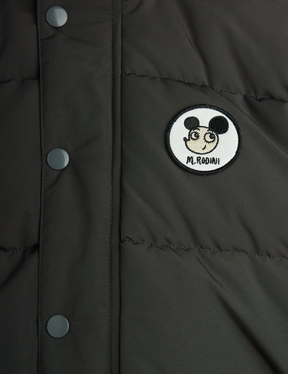 *PRE-ORDER* MINI RODINI Winterjas Ritzratz patch puffer - Zwart