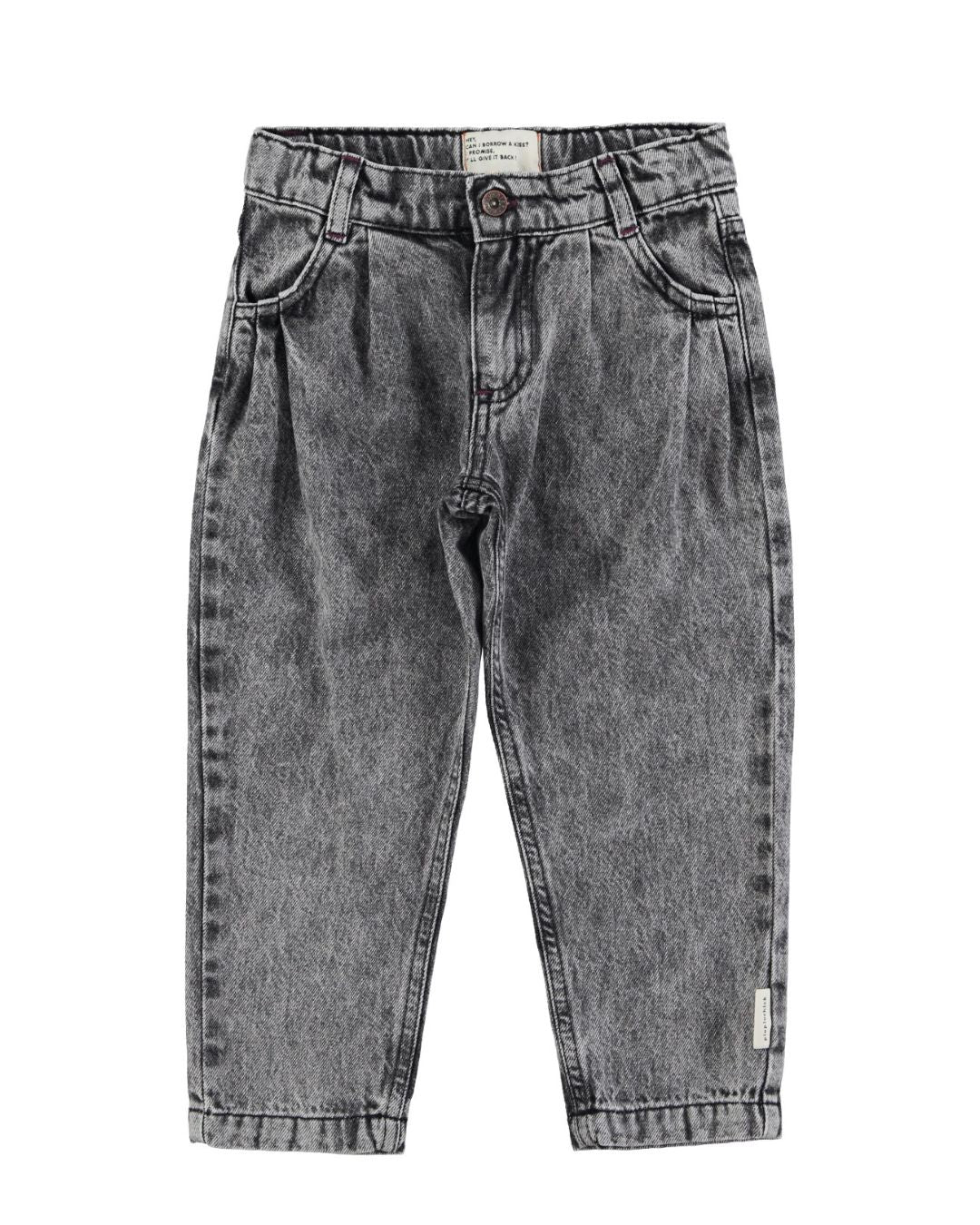 Piupiuchick Mom fit spijkerbroek - Washed black denim