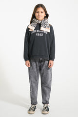 Piupiuchick Mom fit spijkerbroek - Washed black denim