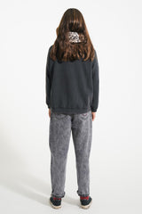 Piupiuchick Mom fit spijkerbroek - Washed black denim