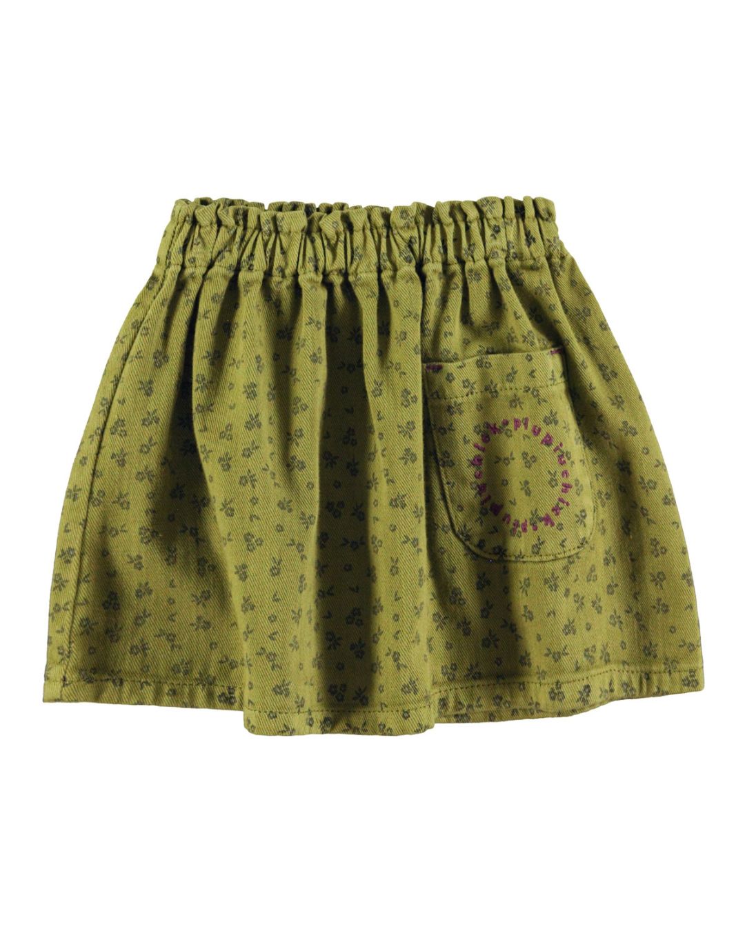Piupiuchick Korte rok - Khaki black flowers