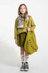 Piupiuchick Korte rok - Khaki black flowers