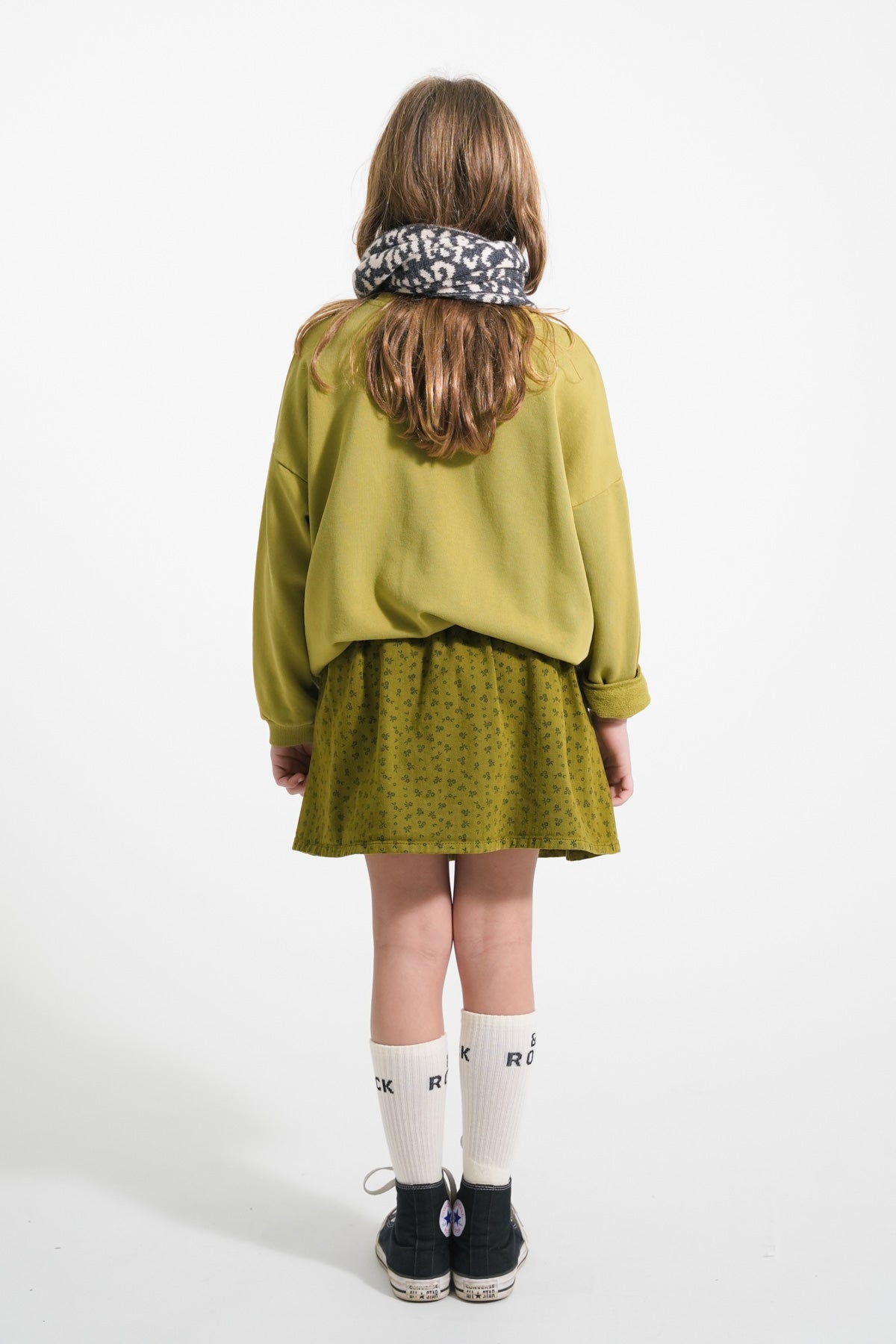 Piupiuchick Korte rok - Khaki black flowers