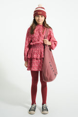 Piupiuchick Korte rok - Pink checkered flowers