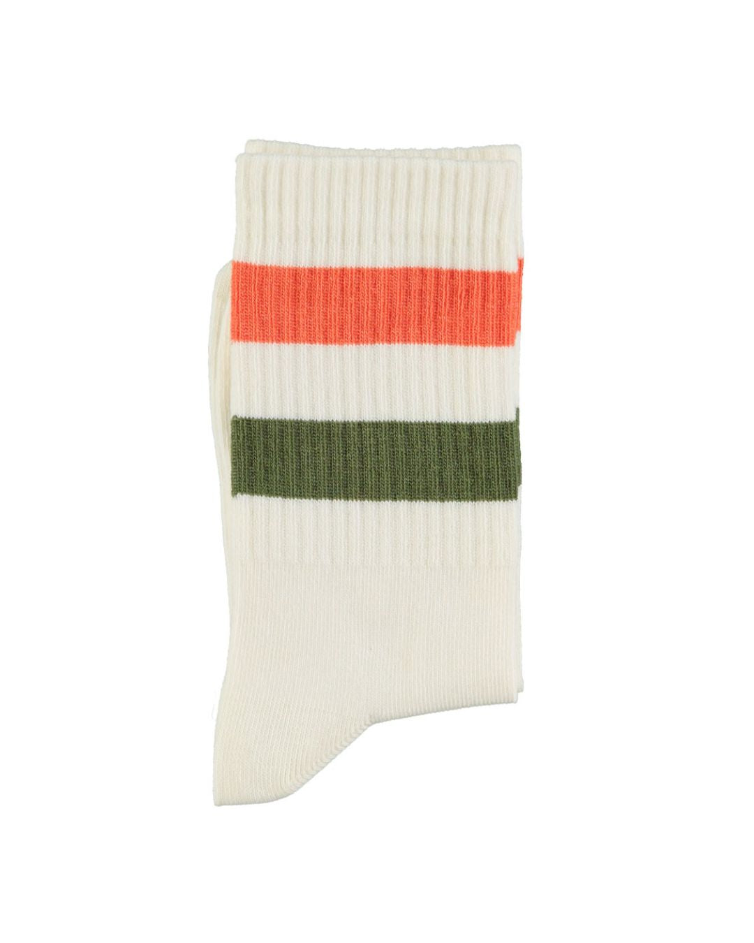 Piupiuchick Sokken - Ecru green & orange stripes