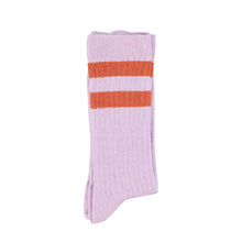 Piupiuchick Socks - Lavender With Terracotta Stripes
