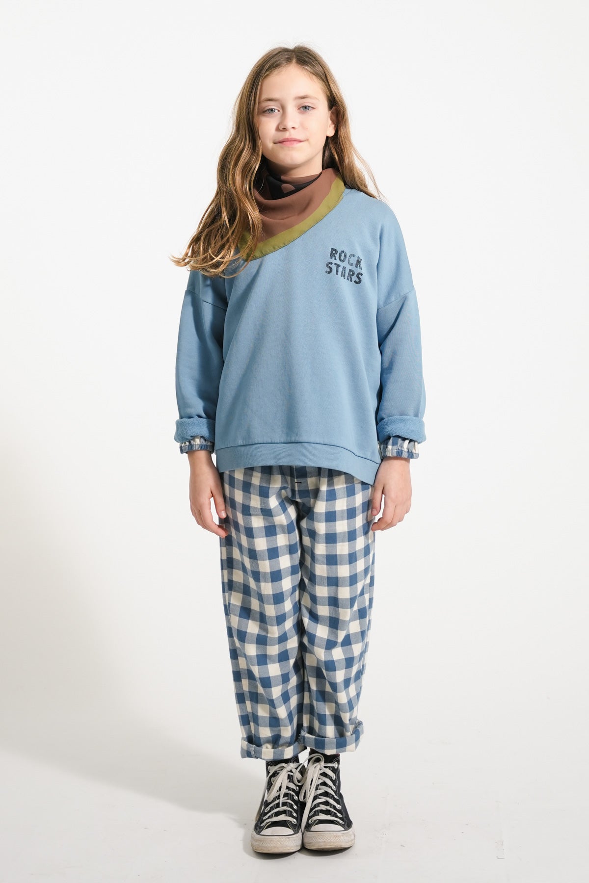 Piupiuchick Sweatshirt - Blue "rock stars" print