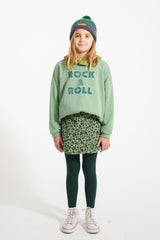 Piupiuchick Sweatshirt - Green "rock & roll" print