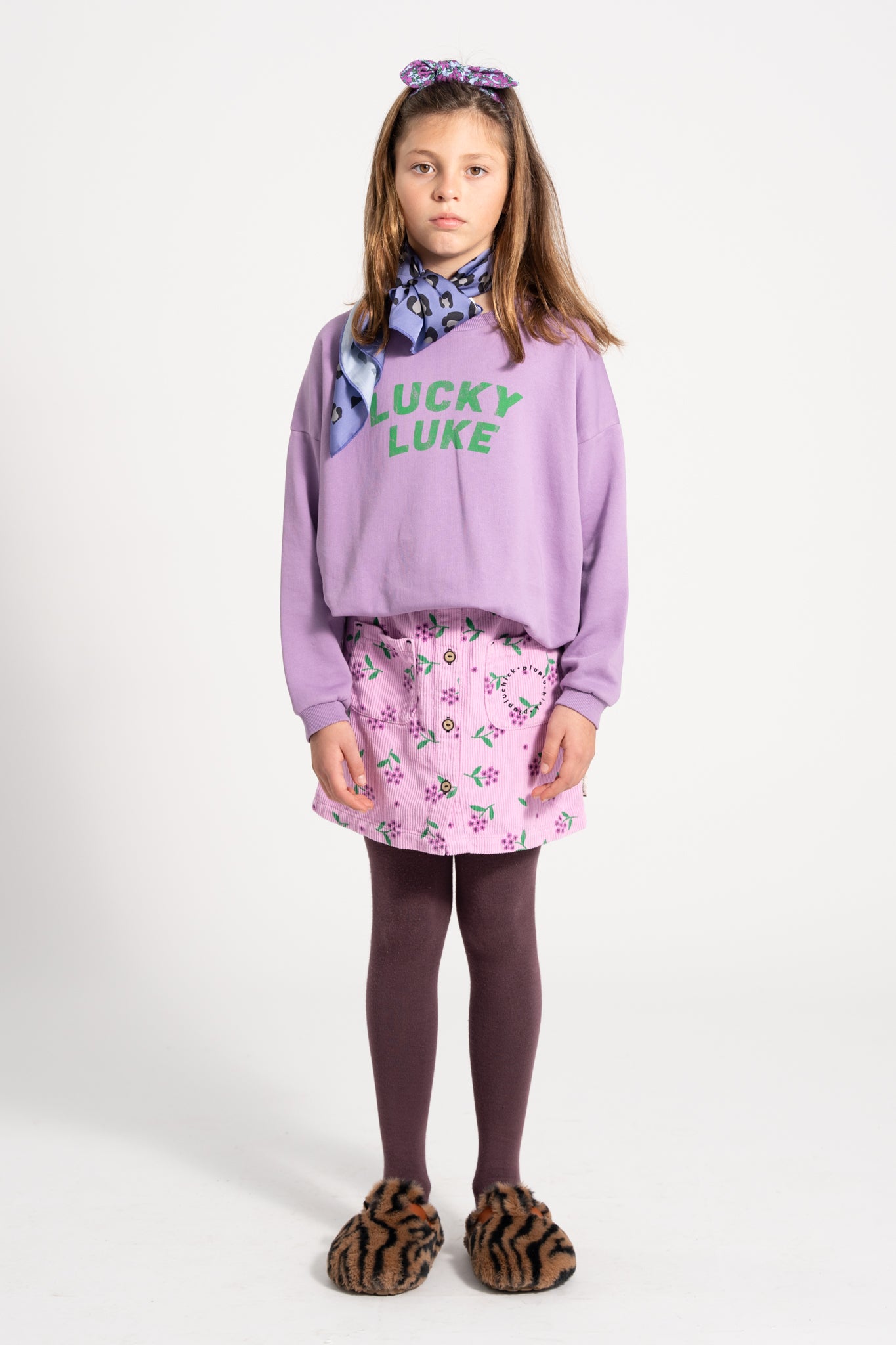 Piupiuchick Sweater Mauve w/ "lucky luke" print