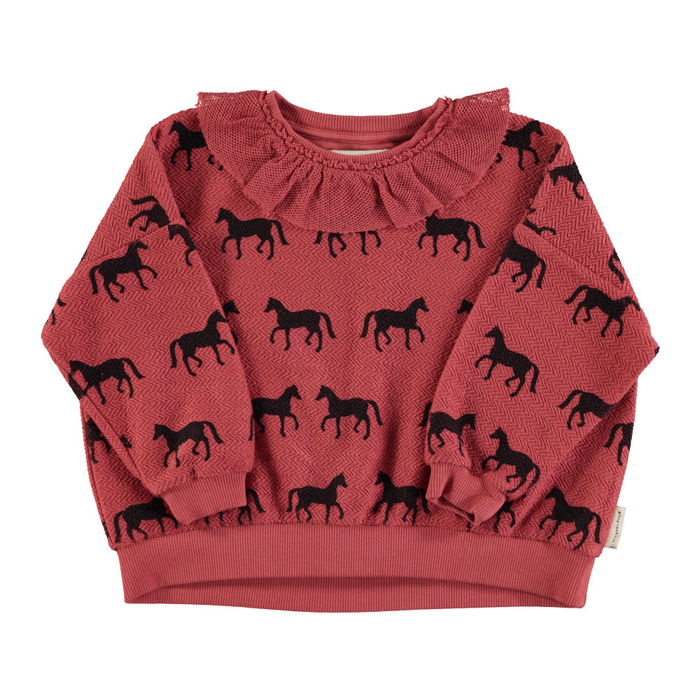 Piupiuchick trui paardenprint roze