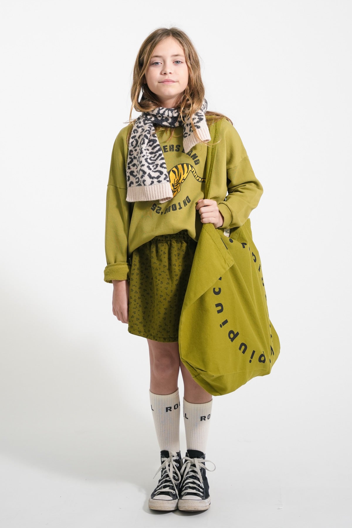Piupiuchick Sweatshirt - Olive green tiger print