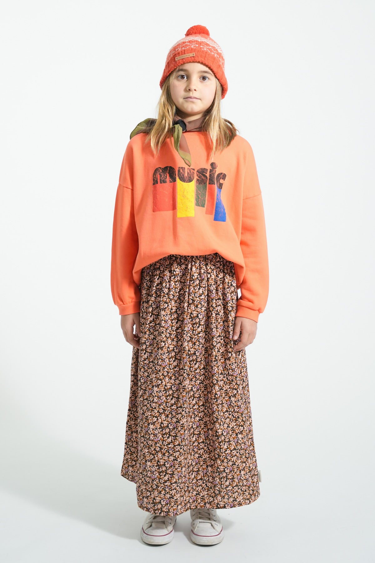 Piupiuchick Sweatshirt - Orange "music" print