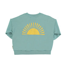 Piupiuchick Baby Sweatshirt - Green With "Burning Sand" Print