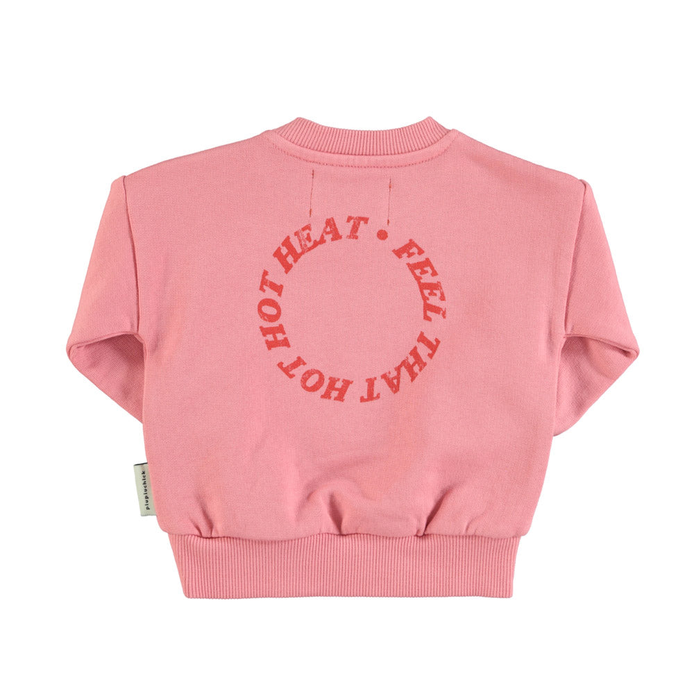 Piupiuchick Baby Sweatshirt - Pink With Heart Print