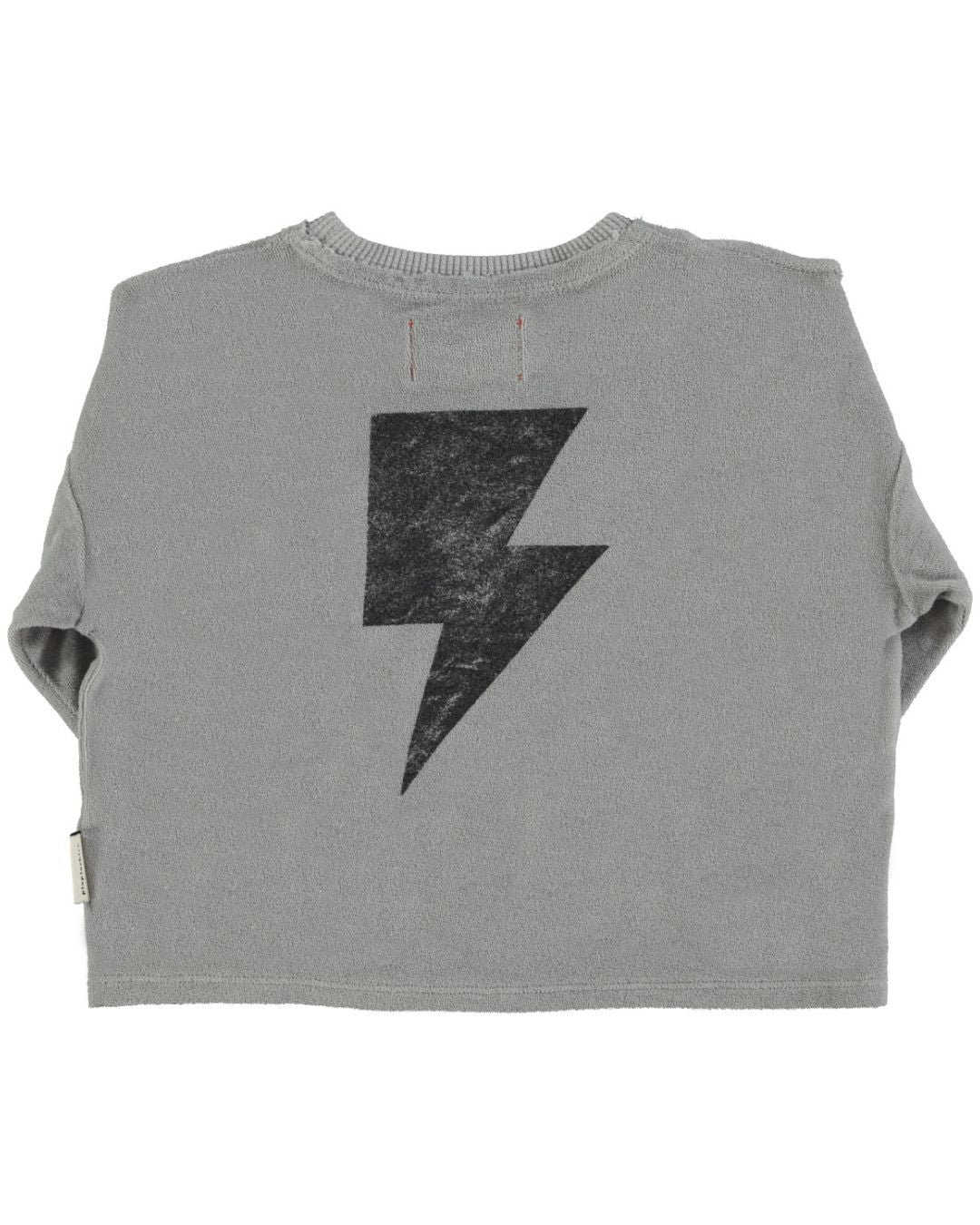 Piupiuchick Terry cotton longsleeve t-shirt - Grey "rock & roll" print