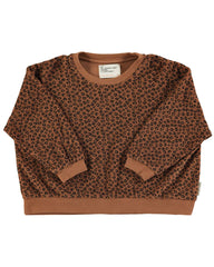 Piupiuchick Terry cotton sweatshirt - Brown animal print