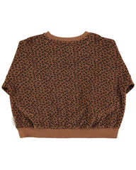 Piupiuchick Terry cotton sweatshirt - Brown animal print