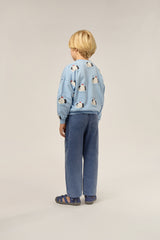 The Campamento Oversized Trui Dogs Allover Lichtblauw