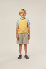 The Campamento Tshirt Color Block Geel/Lichtblauw