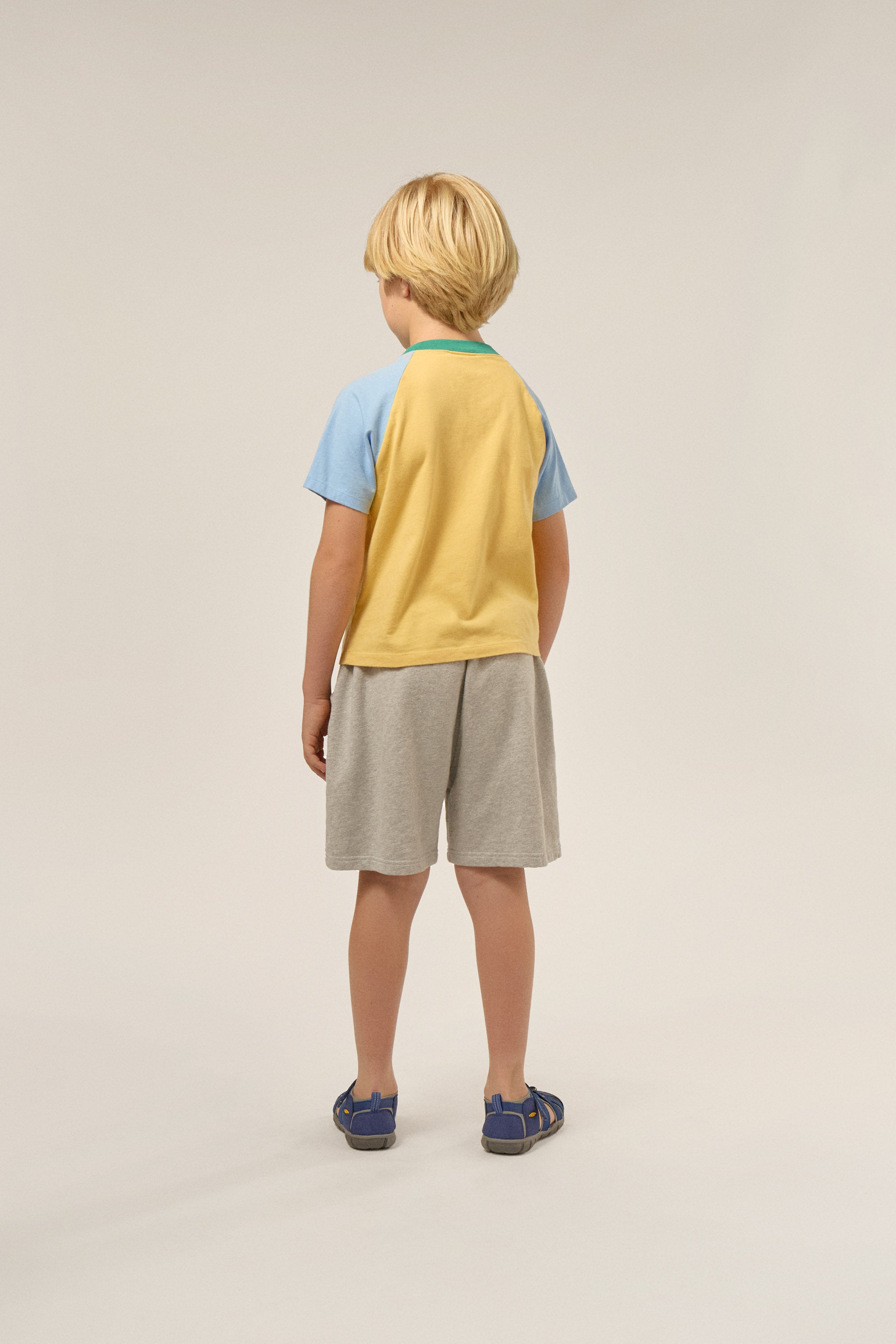 The Campamento Tshirt Color Block Geel/Lichtblauw