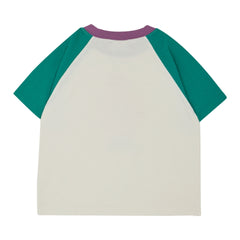 The Campamento Tshirt Mr. Happy Man Color Block Creme/Groen