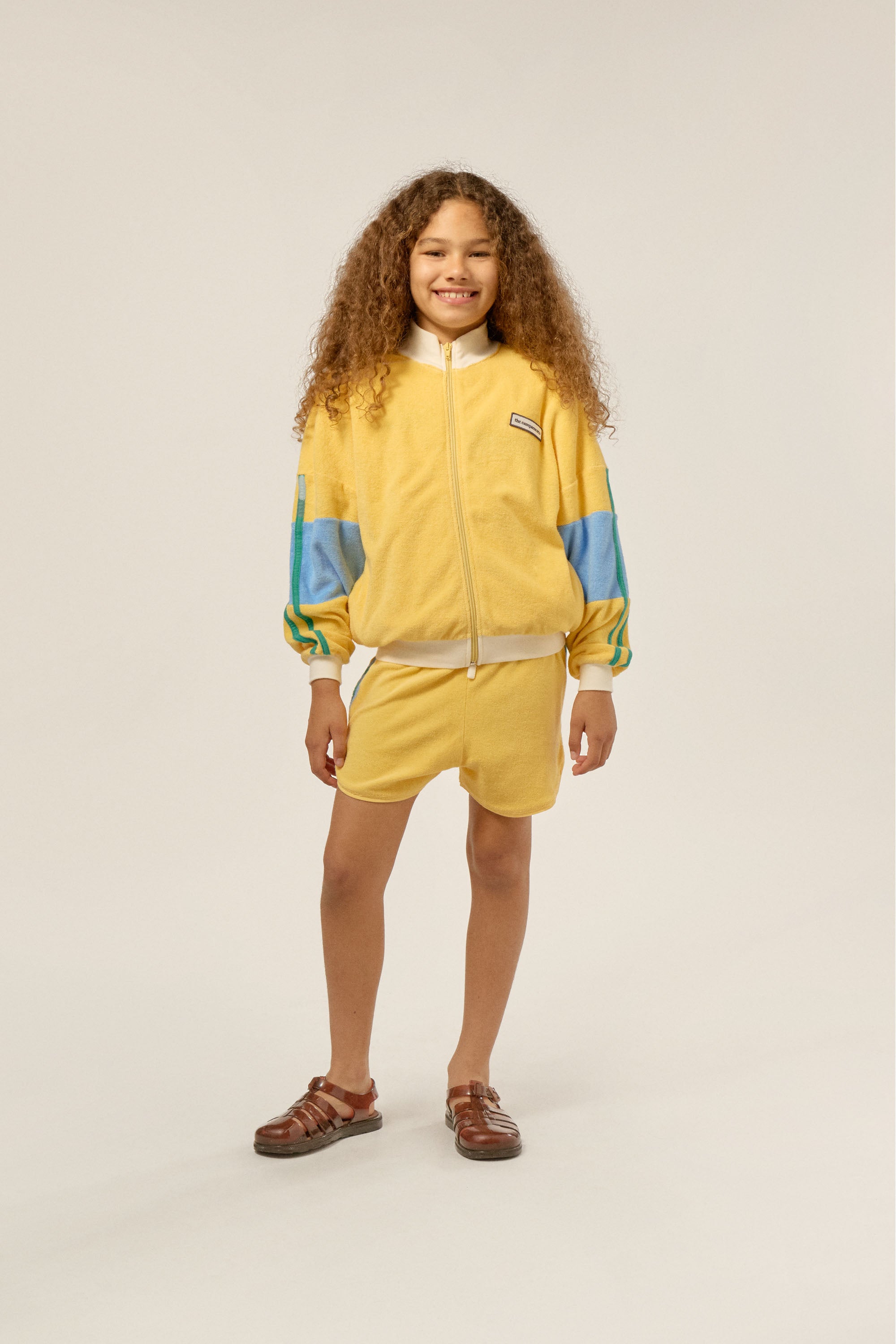 The Campamento Vest Met Rits Yellow Color Block