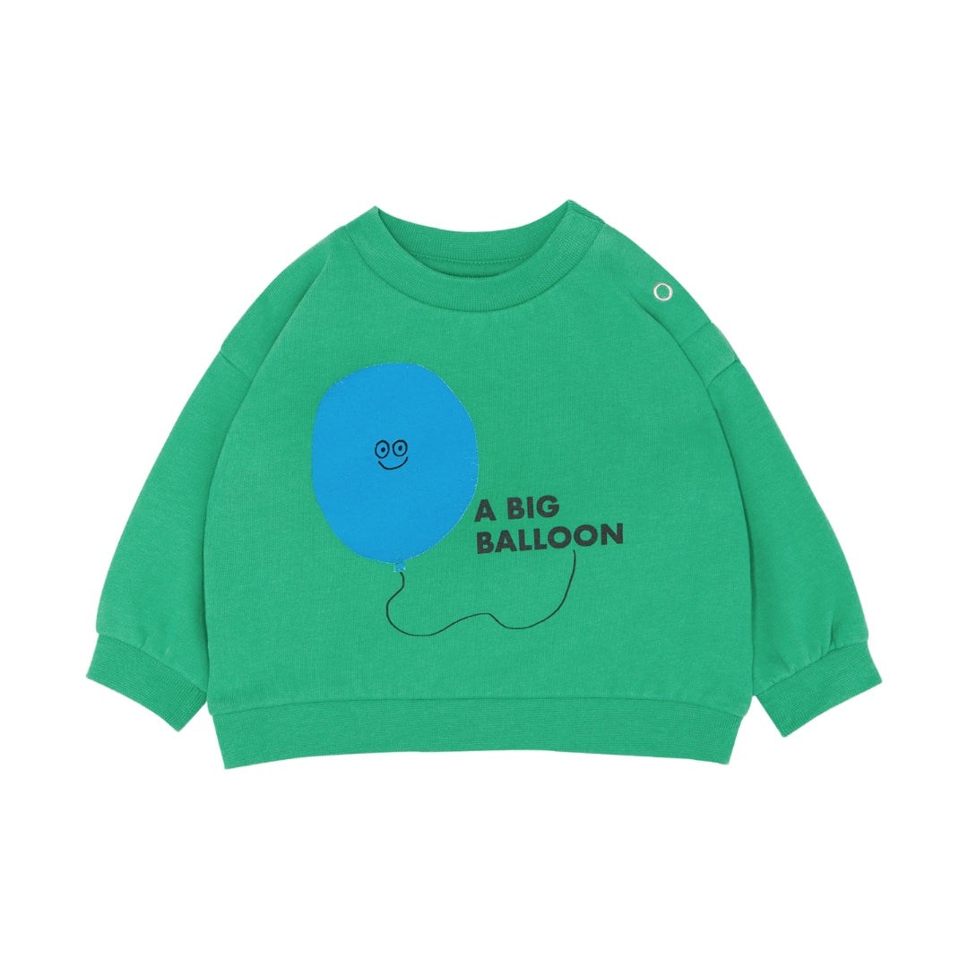 The Campamento groene babytrui met ballon print