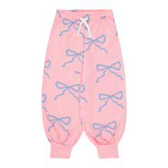 Tinycottons roze jogging broek met blauwe strikken