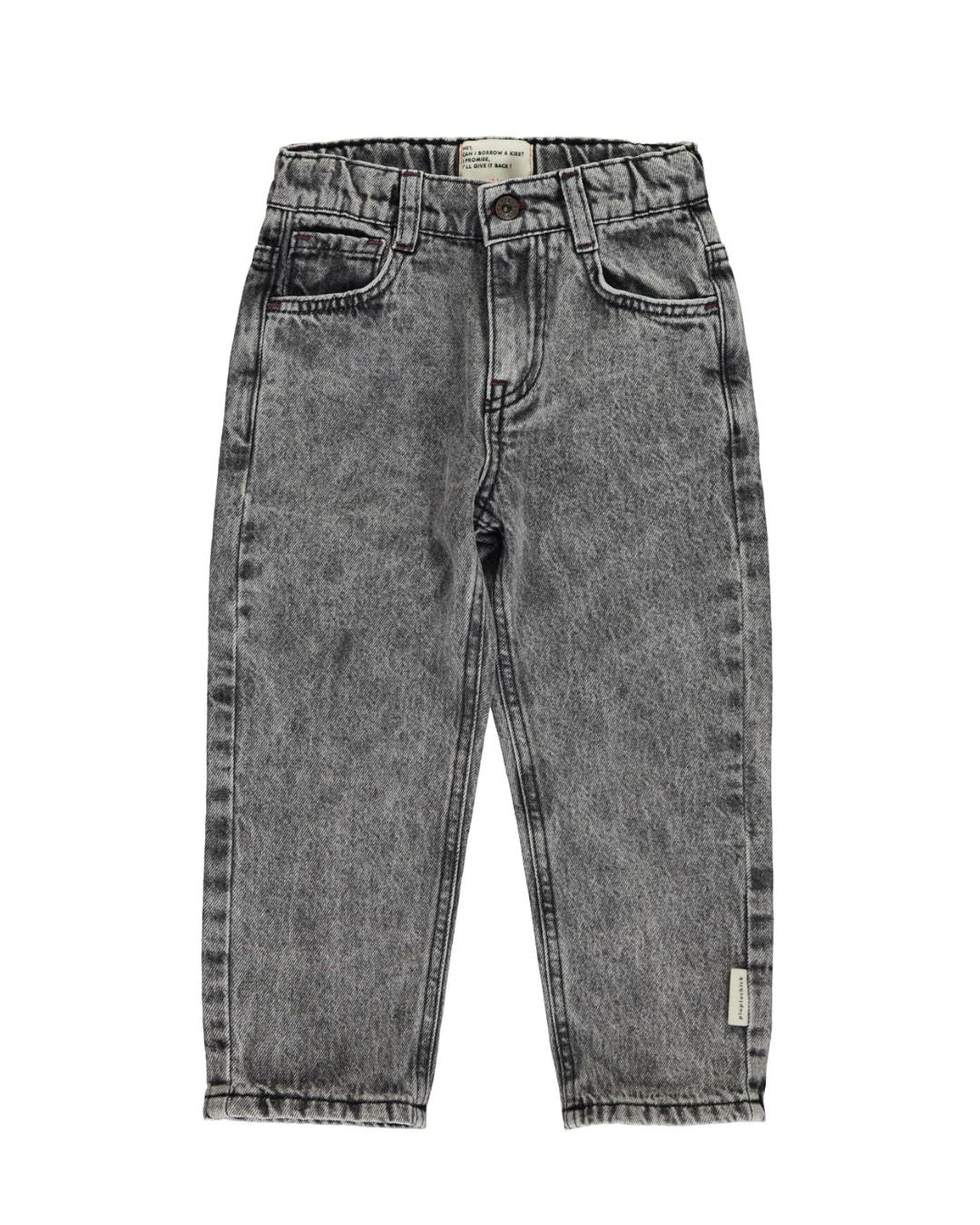 Piupiuchick Unisex spijkerbroek - Washed black denim