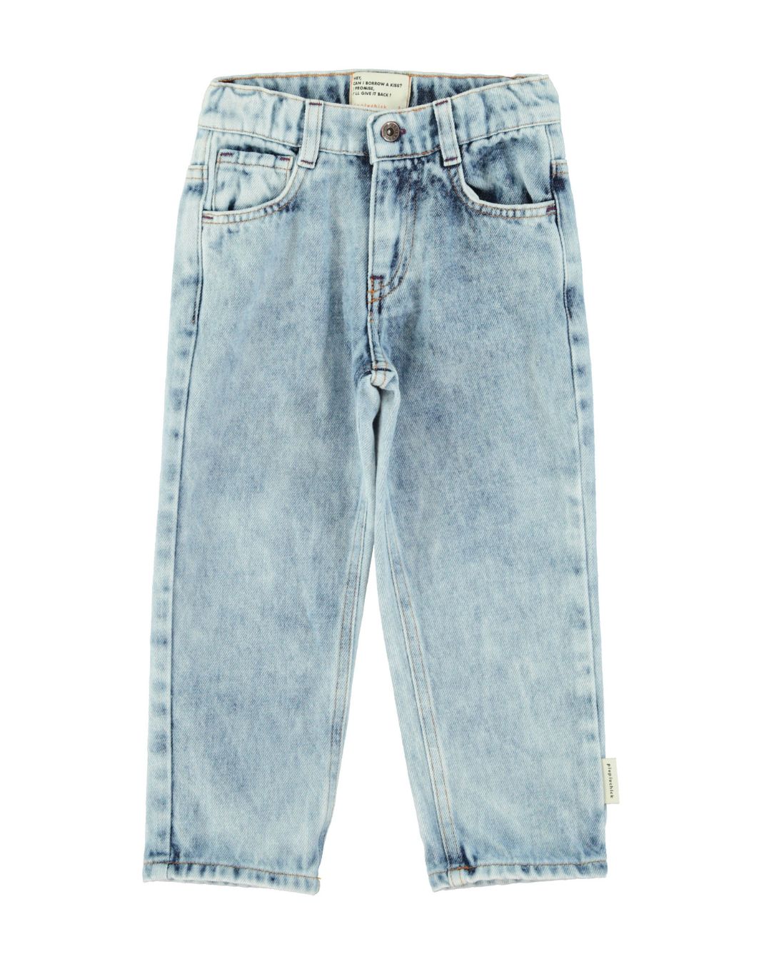 Piupiuchick Unisex spijkerbroek - Washed blue denim