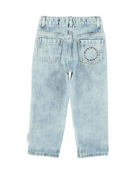 Piupiuchick Unisex spijkerbroek - Washed blue denim
