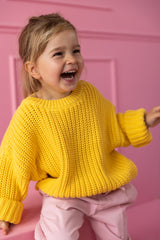 Yuki Chunky Knitted Sweater - Lemon