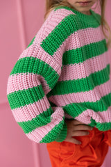 Yuki Chunky Knitted Sweater - Spring Stripes