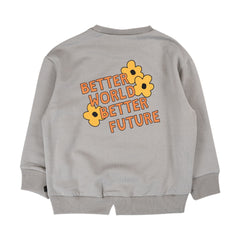 CarlijnQ Flowers - girls sweater (grey)