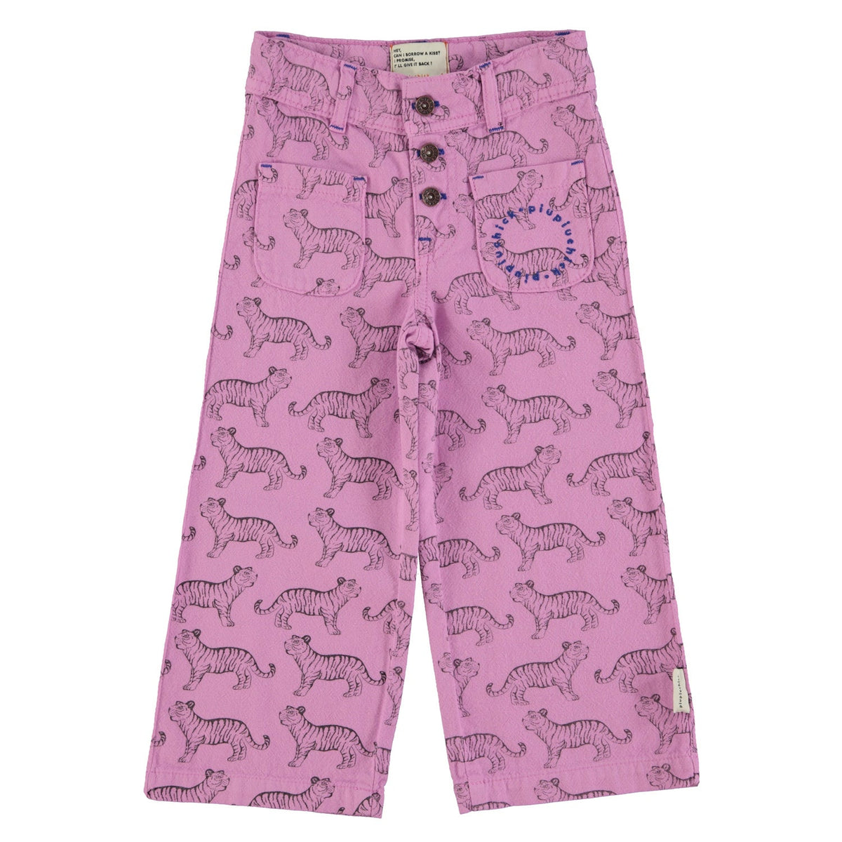 Piupiuchick Flare Broek | lavendel en zwarte tijgers print