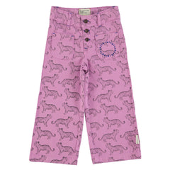 Piupiuchick Flare Broek | lavendel en zwarte tijgers print