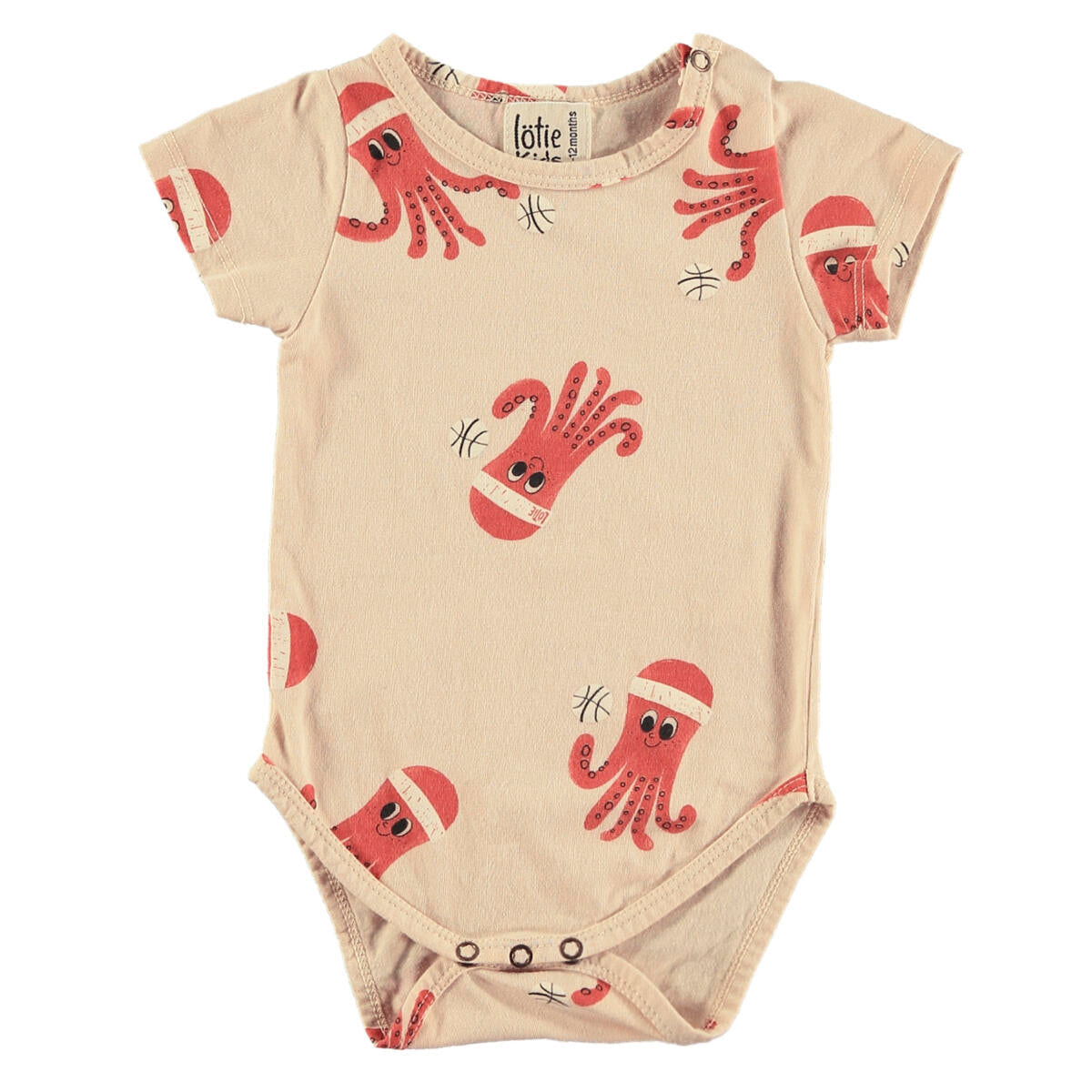 Lötiekids Baby Body Octopuses - Latte | baby kids conceptstore, duurzame kinderkleding, duurzame babykleding