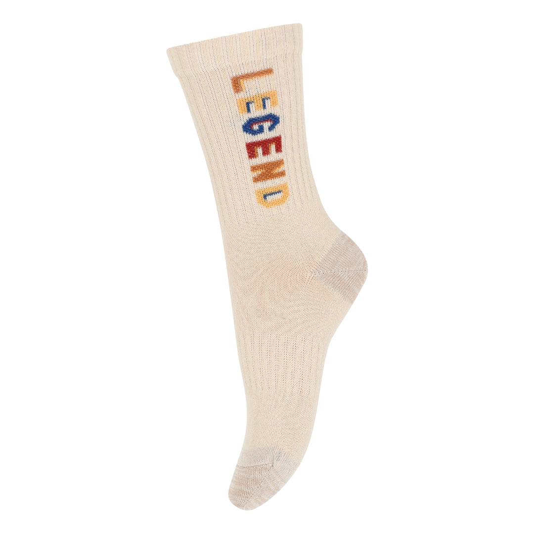 mp Denmark sokken voor kinderen beige met legend print