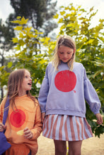 Piupiuchick Sweatshirt Balloon Sleeves - Lavender With Red Circle