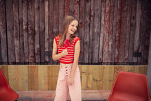 Piupiuchick Flare Trousers - Light Pink With Animal Print