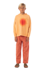 Piupiuchick Hooded Sweatshirt - Peach With Multicolor Circles