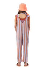 Piupiuchick Dungarees - Purple Stripes With "32 Degrees" Print