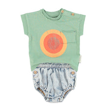 Piupiuchick Baby T-Shirt - Green With Multicolor Circle Print