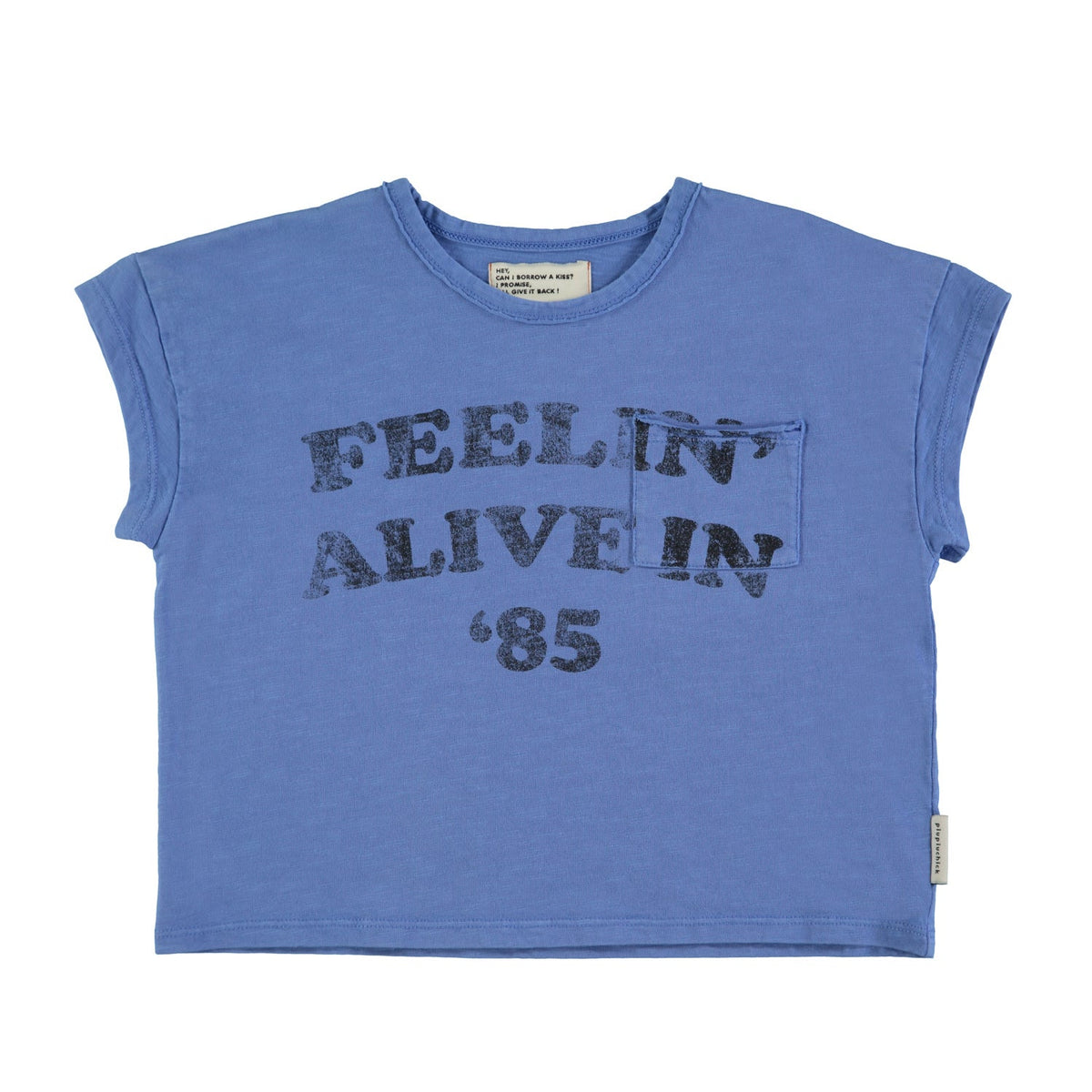 Piupiuchick T-shirt | blauw "feelin' alive" print