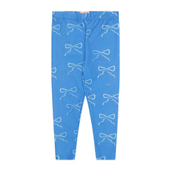 tinycottons glimmende legging blauw met strikkenmotief